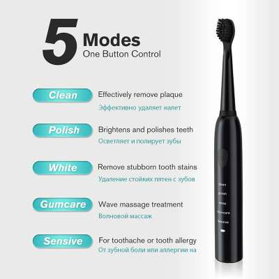 Adult Classic Electric Toothbrush 5-gear Mode USB Charging 4 colors IPX7 Waterproof Ultrasonic Recha Profile Picture