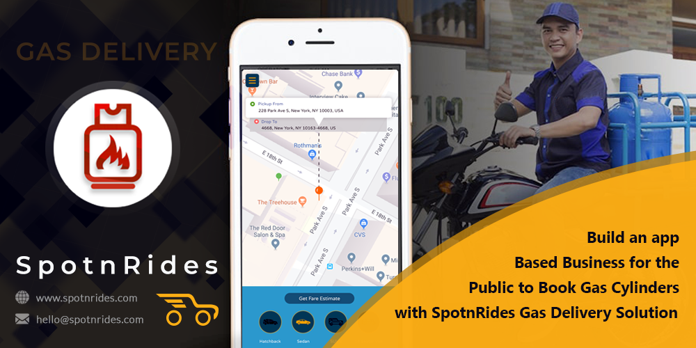 Build an App Based Business for the Public to Book Gas Cylinders with SpotnRides Gas Delivery Solution - SpotnRides - AI Powered Taxi Booking App
